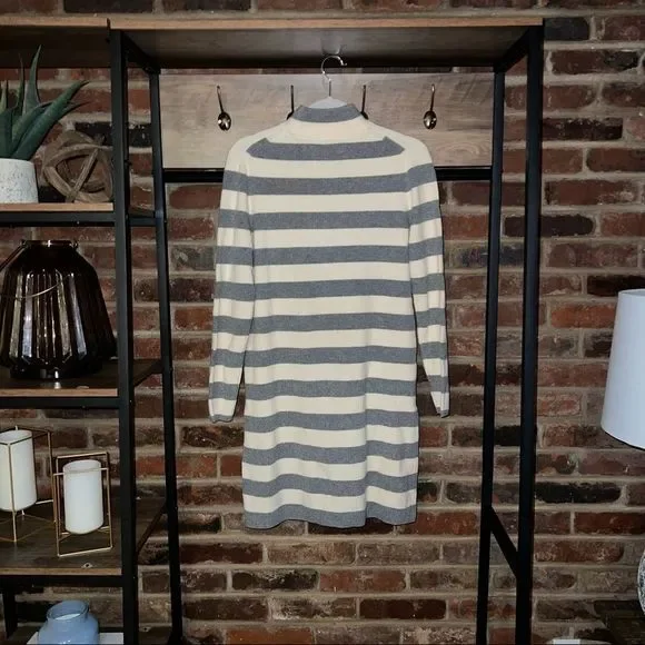 J. Crew Gray and White Striped Long Sleeve Dress - Picture 6 of 14